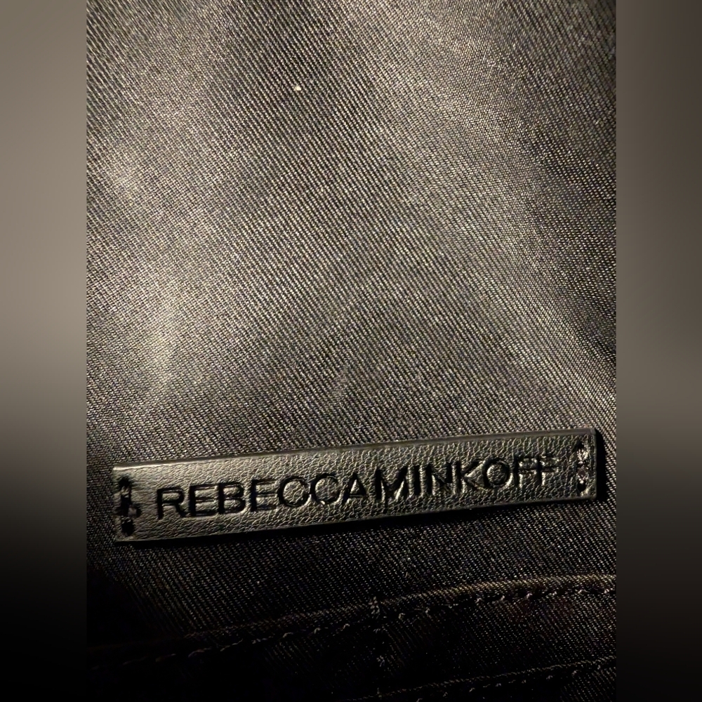 Rebecca Minkoff Leo Saffiano Black Envelope Clutch with Gold Zipper Trim, NWOT - Picture 5 of 6
